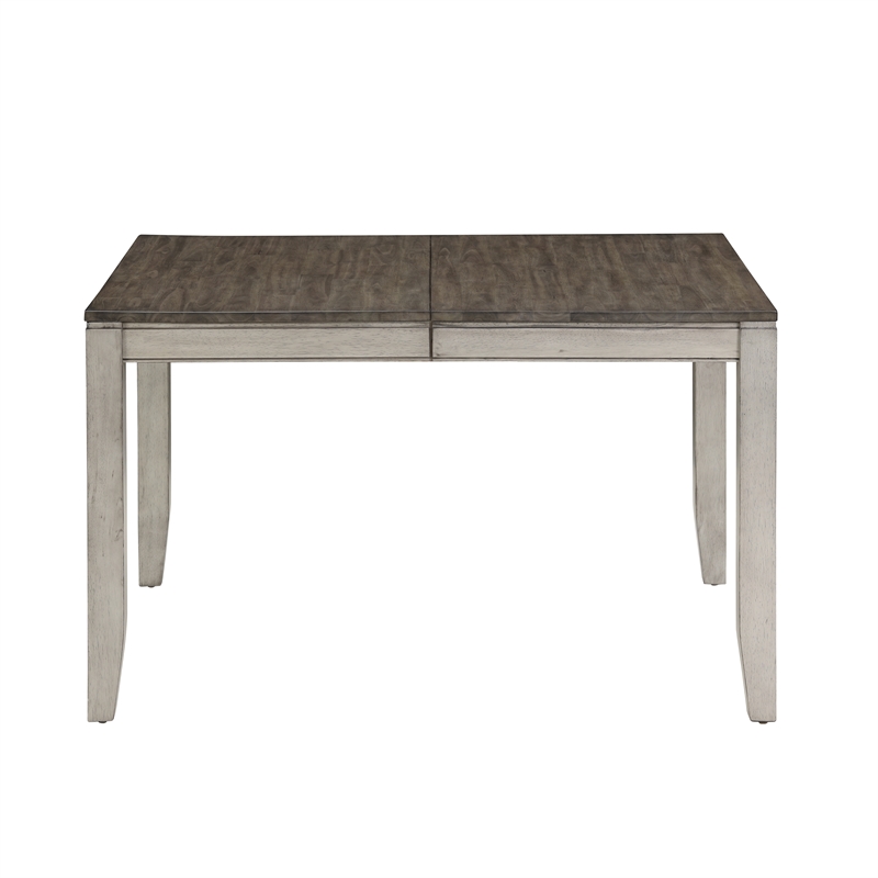 Abacus Two-tone Smokey Alabaster and Brown Dining Table with 12-inch Leaf