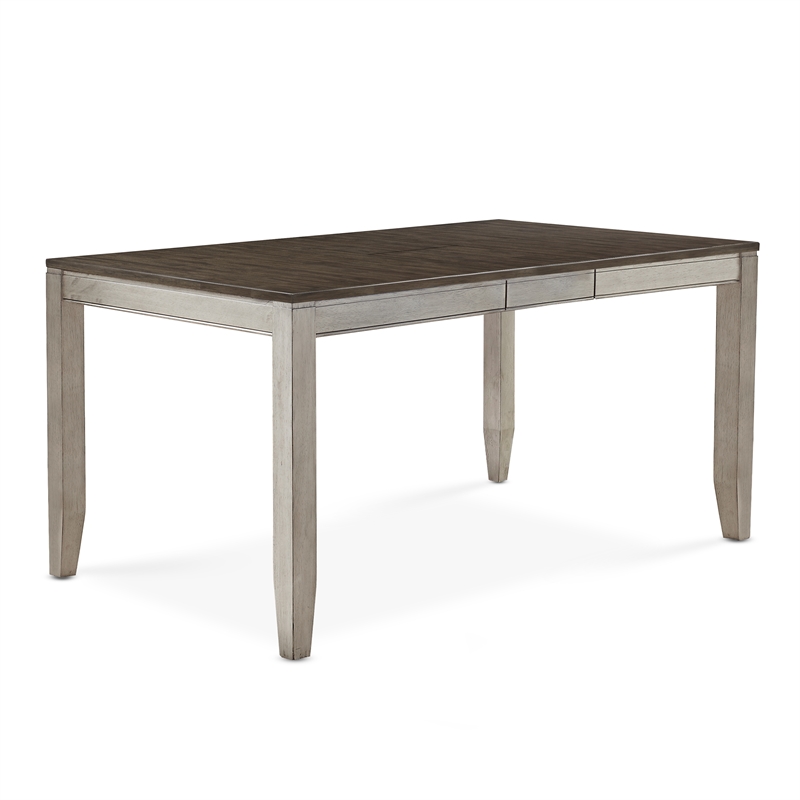 Abacus Two-tone Smokey Alabaster and Brown Dining Table with 12-inch Leaf