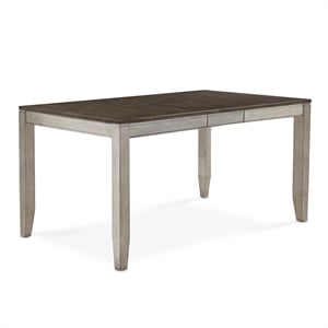 Abacus Two-tone Smokey Alabaster and Brown Dining Table with 12-inch Leaf