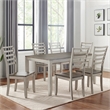 Abacus Two-tone Smokey Alabaster and Brown 7-piece Dining Set