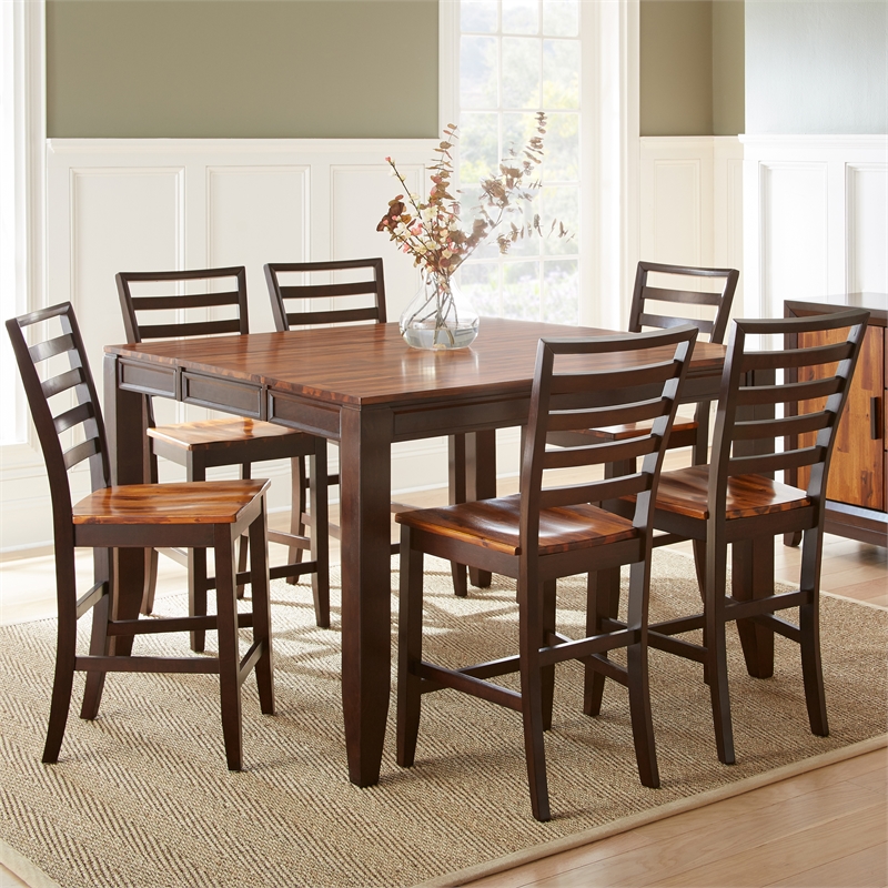 Steve Silver Abaco Acacia Wood Counter Height Dining Table in Cherry ...