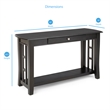 Cassidy 1-drawer Wood Sofa Table with Storage in Black Finish