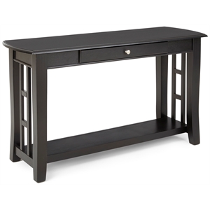 cassidy 1-drawer wood sofa table with storage in black finish