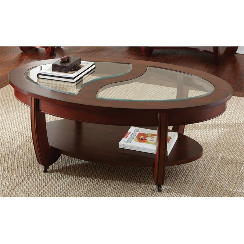 London Coffee Table with Casters Cherry Finish - LN250CA