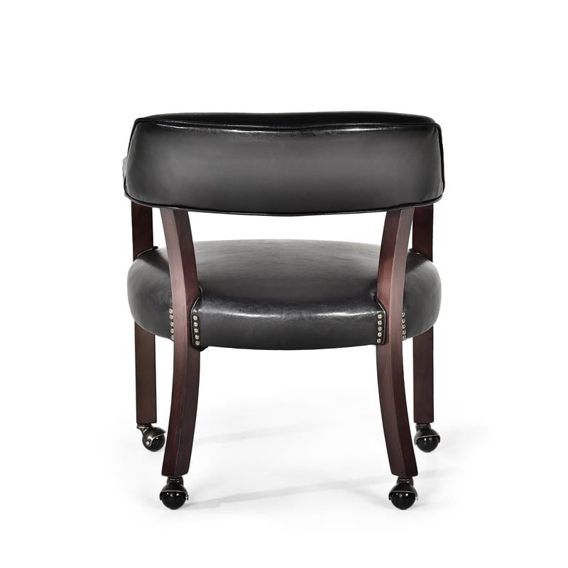 Steve Silver Company Tournament Traditional Wood Black Arm Chair with Casters