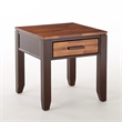 Abaco Contemporary Wood End Table in Two Tone Cherry