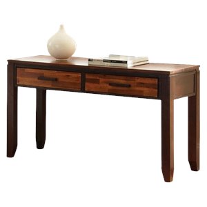 abaco wood sofa table in two tone cherry finish