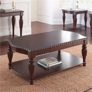 steve silver company antoinette 3 piece coffee table set in mahogany cherry