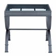 Emerson 3 Piece Coffee and End Table Set in Nickel metal finish and glass top