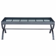 Emerson 3 Piece Coffee and End Table Set in Nickel metal finish and glass top
