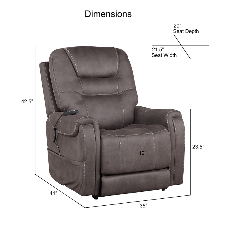 Brisbane Stone Microfiber Power Lift Chair with Heat