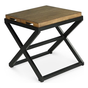 Topeka Walnut and Ebony Solid Wood End Table