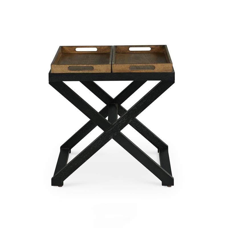 Topeka Walnut and Ebony Solid Wood End Table
