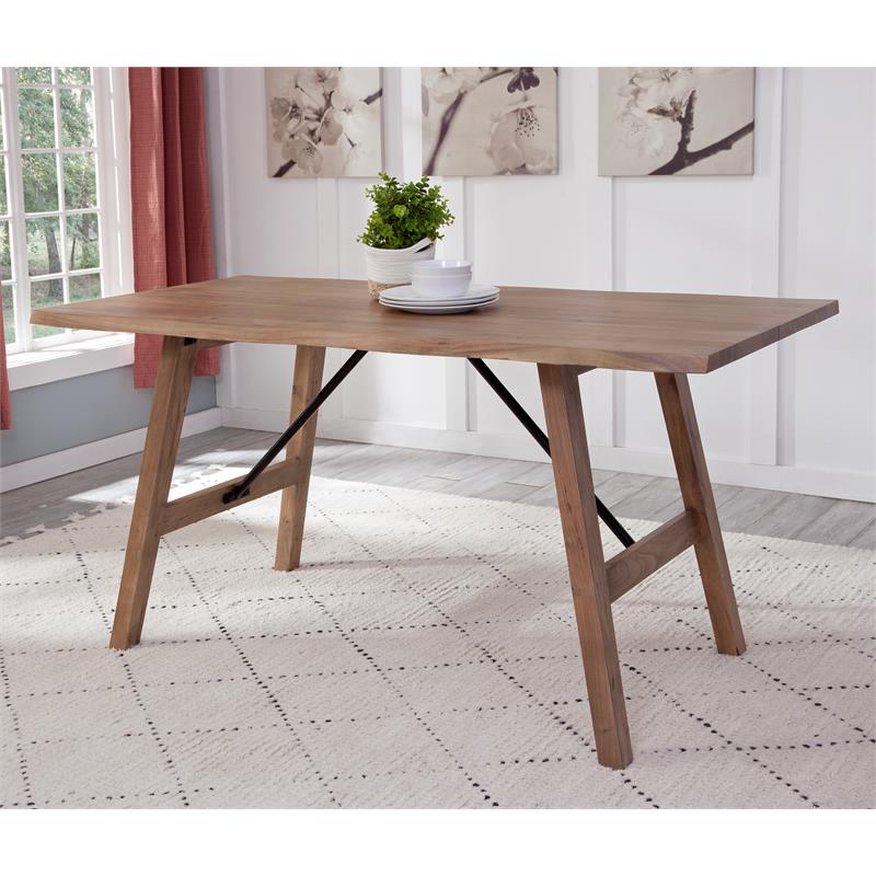 Tahoe Solid Acacia Wood Natural Finish Counter Height Dining Table