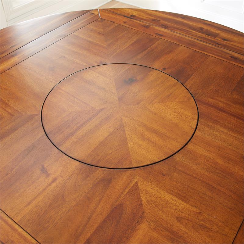 Abaco Drop-Leaf Two-tone Cherry Finish Wood Counter Table with Lazy Susan