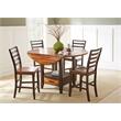 Abaco Drop-Leaf Two-tone Cherry Finish Wood Counter Table with Lazy Susan