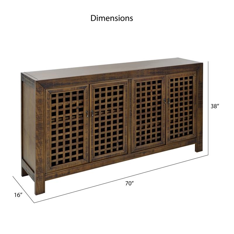 Rio 4-door Antique Mocha Brown 70-inch Wood Accent Cabinet