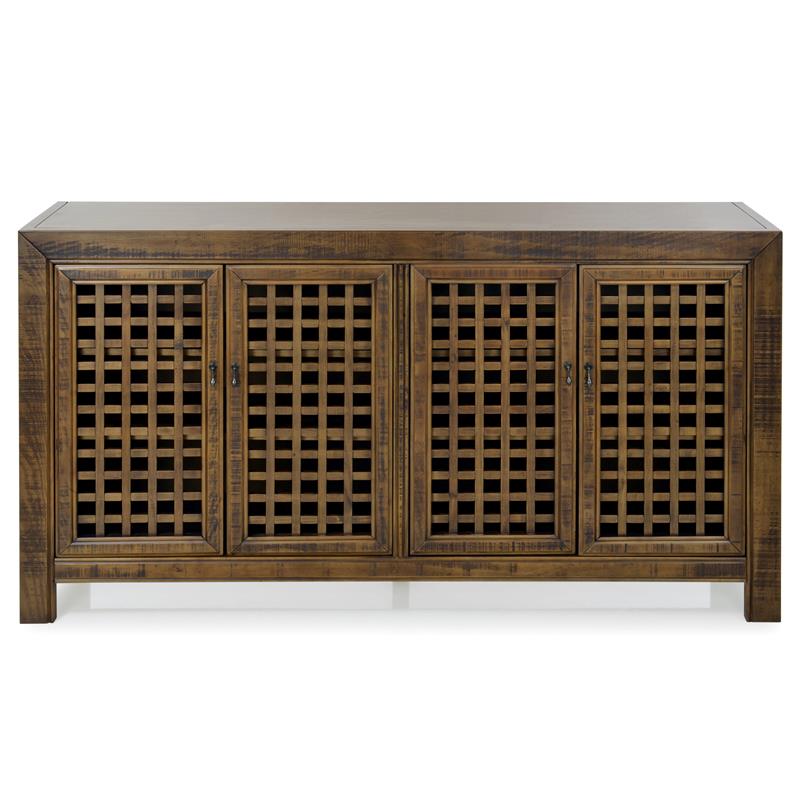 Rio 4-door Antique Mocha Brown 70-inch Wood Accent Cabinet