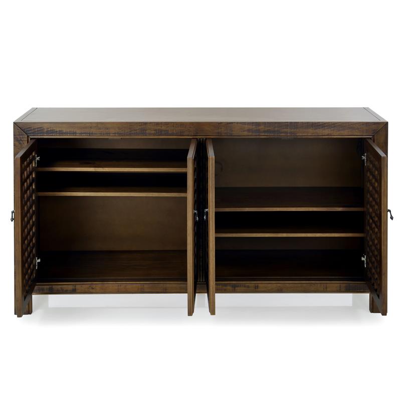 Rio 4-door Antique Mocha Brown 70-inch Wood Accent Cabinet