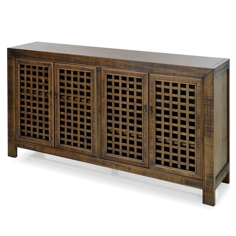Rio 4-door Antique Mocha Brown 70-inch Wood Accent Cabinet