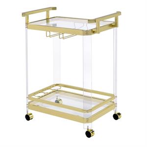 aerin acrylic and gold finished metal serving cart