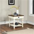 Joanna Farmhouse Two-tone Ivory and Mocha Wood End Table