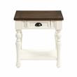 Joanna Farmhouse Two-tone Ivory and Mocha Wood End Table