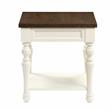 Joanna Farmhouse Two-tone Ivory and Mocha Wood End Table