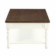 Joanna Farmhouse Two-tone Ivory and Mocha Wood End Table