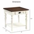 Joanna Farmhouse Two-tone Ivory and Mocha Wood End Table