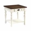 Joanna Farmhouse Two-tone Ivory and Mocha Wood End Table