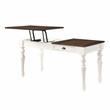 Joanna Farmhouse Two-tone Ivory and Mocha Wood Lift-top Home Office Desk