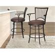 Bayview Metal Swivel Counter Stool with Coach Brown Microsuede Seat