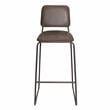 Mesa Metal Bar Stool with Cocoa Brown Faux Leather Seat