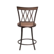 Sedona Swivel Metal Counter Stool with Camel Brown Microsuede Seat