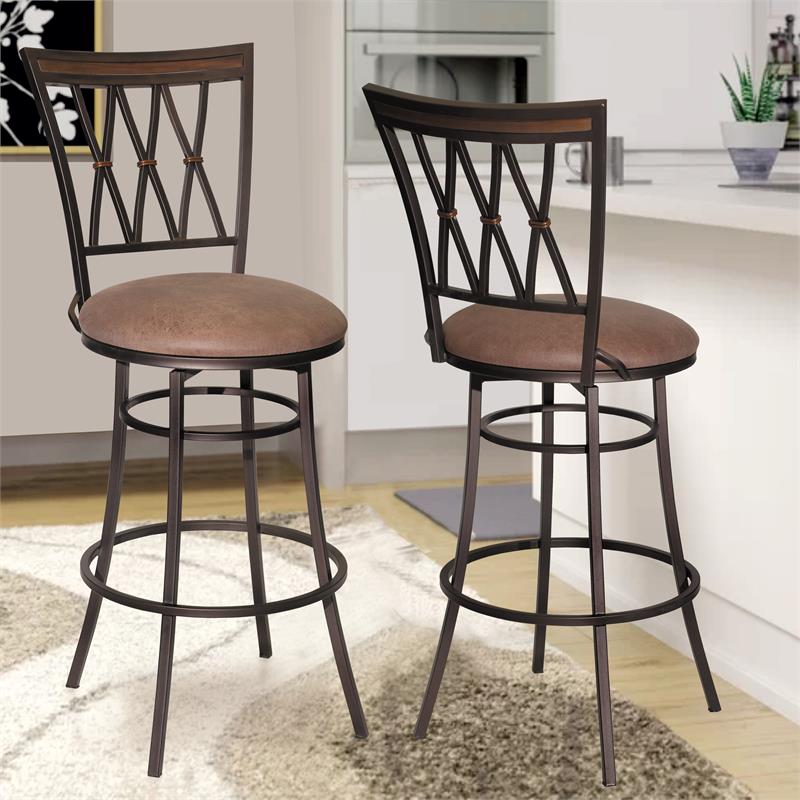 Sarah Commercial Grade Metal Barstool with Charcoal Fabric Seat