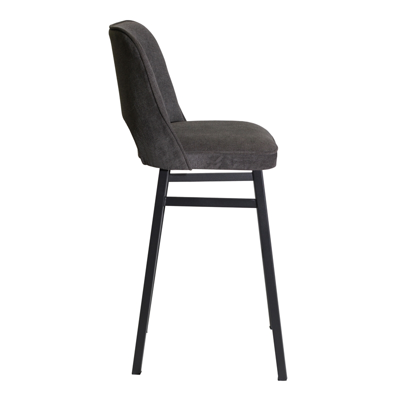 Sarah Commercial Grade Metal Barstool with Charcoal Fabric Seat