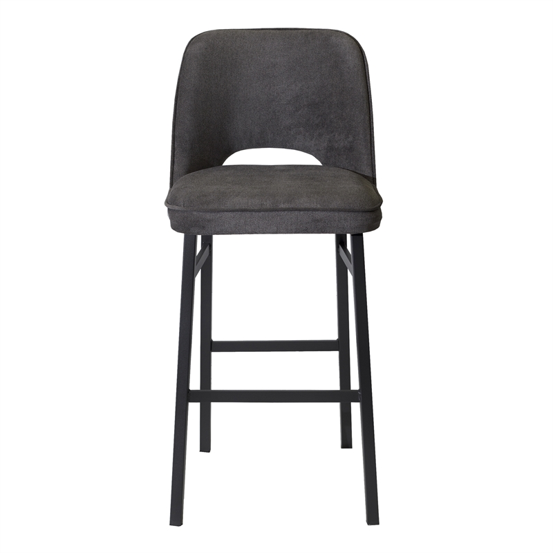 Sarah Commercial Grade Metal Barstool with Charcoal Fabric Seat