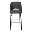 Sarah Commercial Grade Metal Barstool with Charcoal Fabric Seat