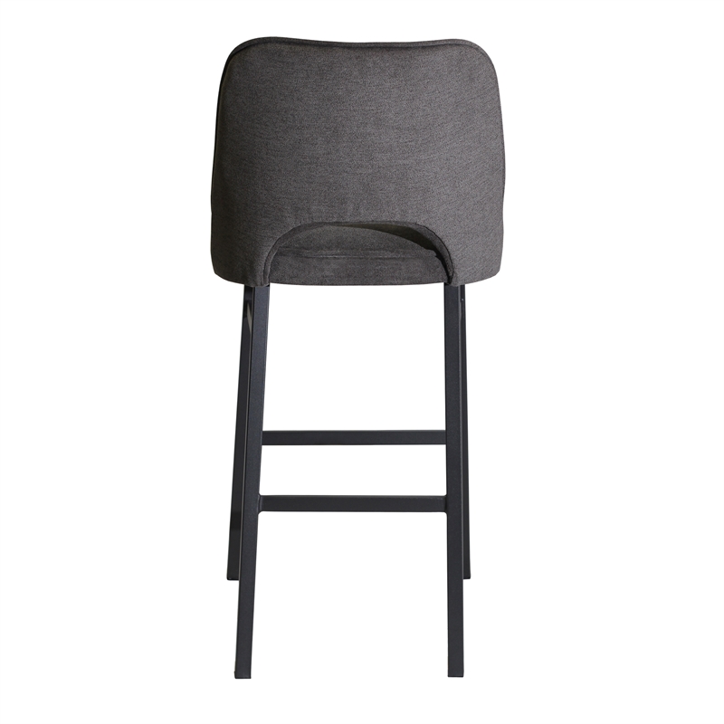 Sarah Commercial Grade Metal Barstool with Charcoal Fabric Seat