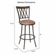 Sarah Commercial Grade Metal Barstool with Charcoal Fabric Seat