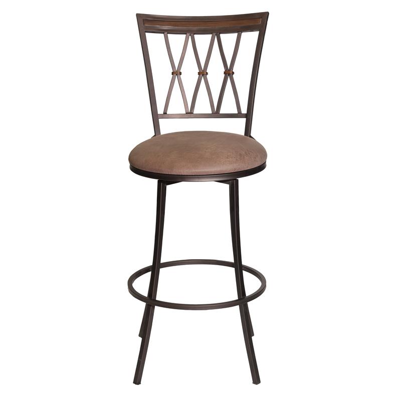 Sarah Commercial Grade Metal Barstool with Charcoal Fabric Seat