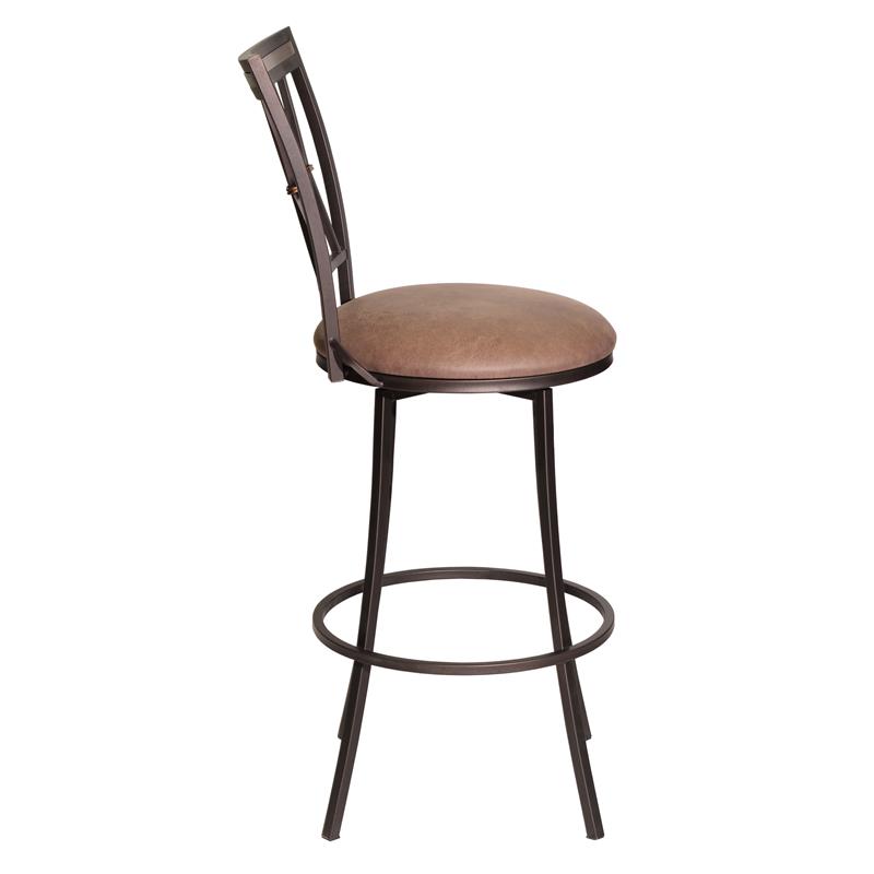 Sarah Commercial Grade Metal Barstool with Charcoal Fabric Seat
