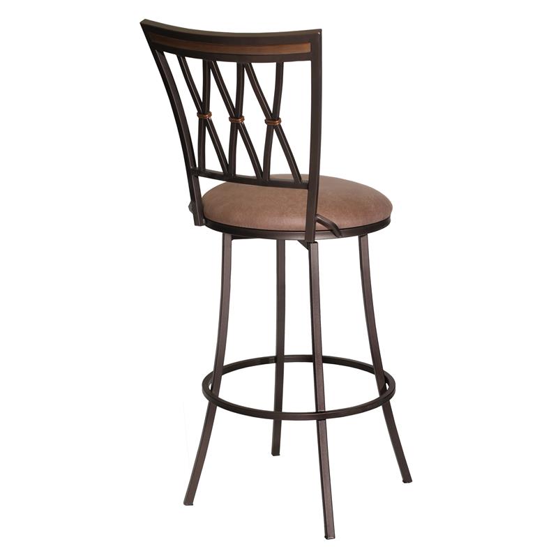 Sarah Commercial Grade Metal Barstool with Charcoal Fabric Seat