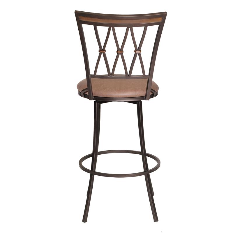 Sarah Commercial Grade Metal Barstool with Charcoal Fabric Seat
