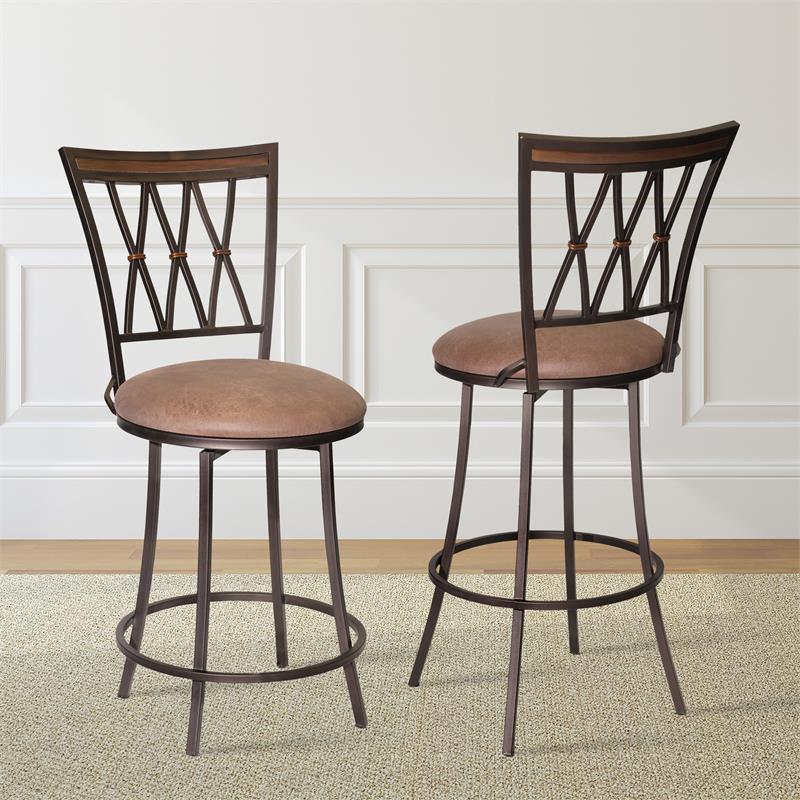 Sarah Commercial Grade Metal Barstool with Charcoal Fabric Seat