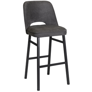 sarah commercial grade metal barstool with charcoal fabric seat