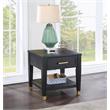 Yves Rubbed Charcoal Wood 1-drawer End Table