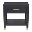 Yves Rubbed Charcoal Wood 1-drawer End Table