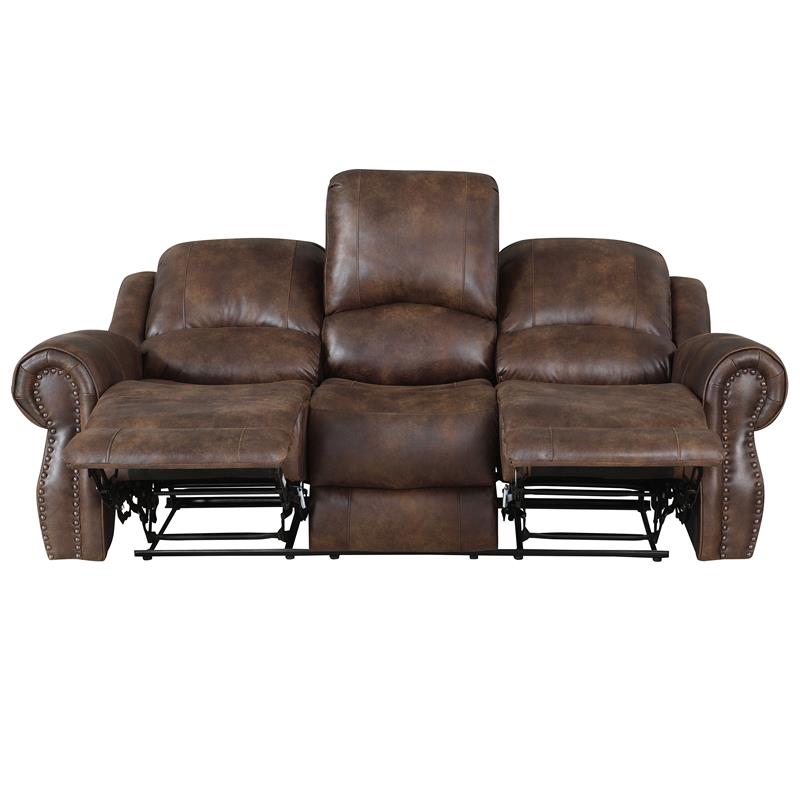 Navarro  Saddle Brown Faux Leather 3-piece Motion Set